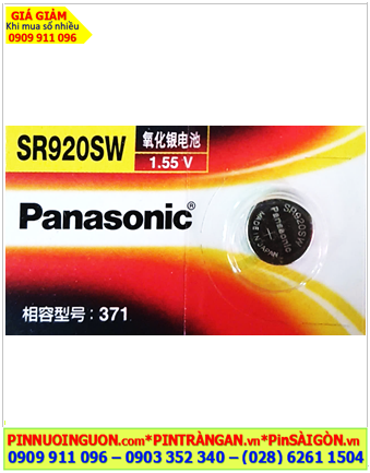 Panasonic SR920SW-Pin 371, Pin đồng hồ 1.5v Silver Oxide Panasonic SR920SW (Xuất xứ NHẬT)